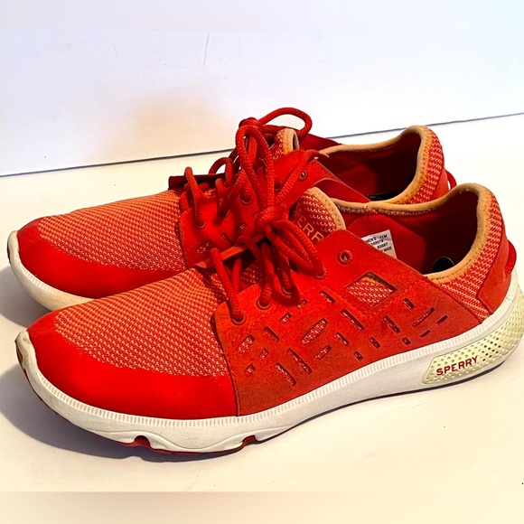 Sperry Red Athletic Sneakers Lightweight Colorful Lace Up Women's Size 11M - Picture 1 of 16